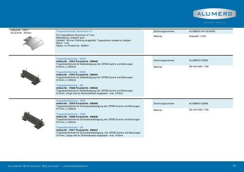 lieferprogramm fÃ¼r solar montagesystem dt-1 - Alumero