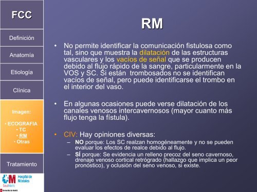 HALLAZGOS DE IMAGEN DE LA FÍSTULA CARÓTIDO CAVERNOSA