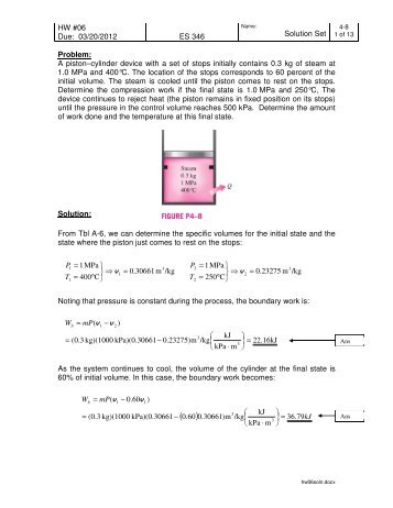 HW #06 Solution - for H. Ed Bargar, PhD, PE