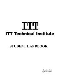 STUDENT HANDBOOK - ITT Technical Institute