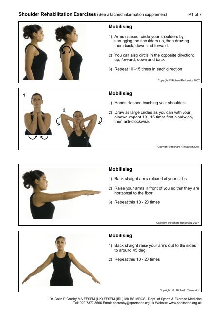 Shoulder Rehabilitation Exercises