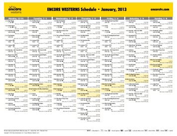 ENCORE WESTERNS Schedule - January, 2013 - Starz