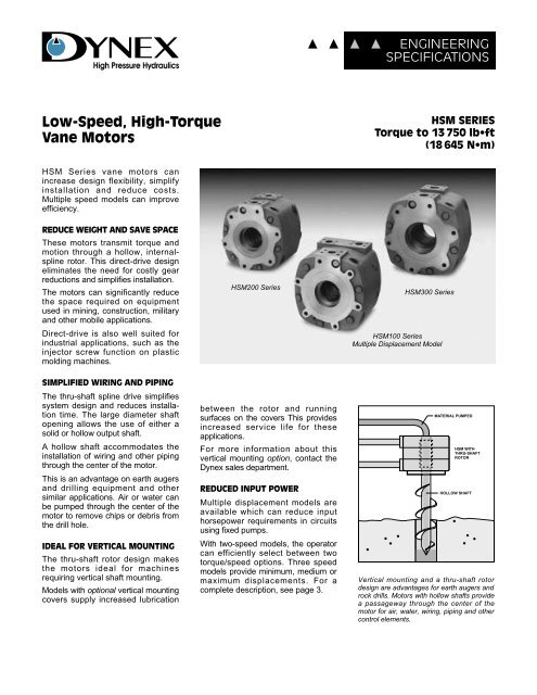 Low-Speed, High-Torque Vane Motors - Federal Fluid Power, Inc.