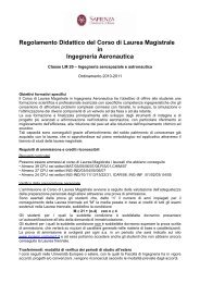 2010/11 - Consiglio d'Area di Ingegneria Aerospaziale - Sapienza