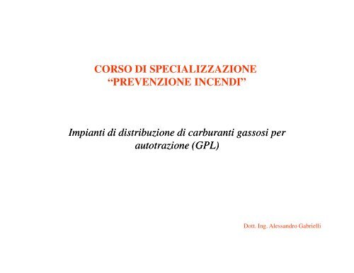 Distributori stradali di GPL - Ordine degli Ingegneri della Provincia di ...