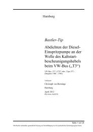 Bastler-Tip: Diesel-Einspritzpumpe an KSB-Welle abdichten - T3-Infos