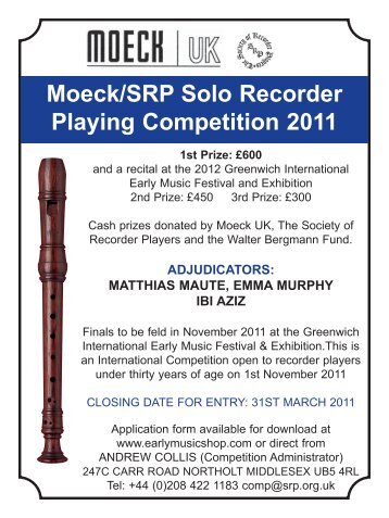 Moeck/SRP Solo Recorder Playing Competition 2011
