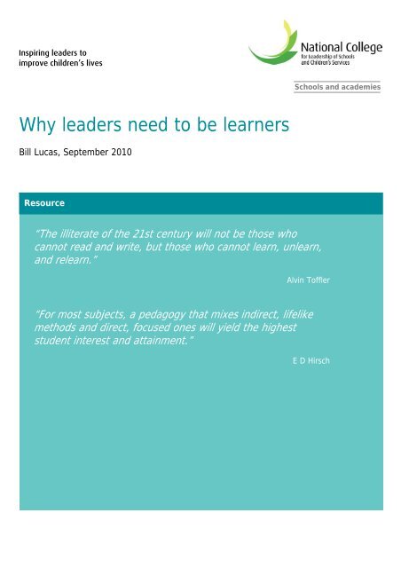 Why leaders need to be learners - University of Winchester