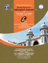 Quality Control in Metallurgical - PSG College of Technology