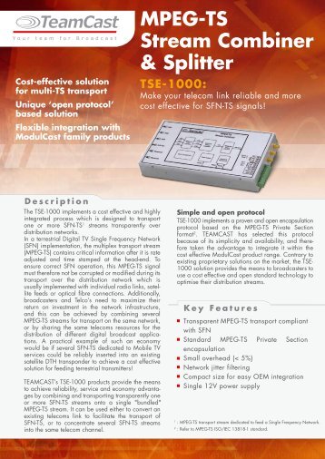 MPEG-TS Stream Combiner & Splitter