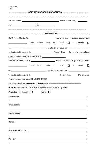 Formulario Srm 273 Contrato De Opcion De Pra