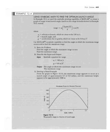 using symbolic math to find the optimum launch angle - Shepherd ...