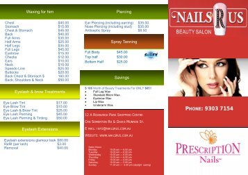 Nails r Us Price List