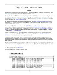 MySQL Cluster 7.2 Release Notes - Download - MySQL