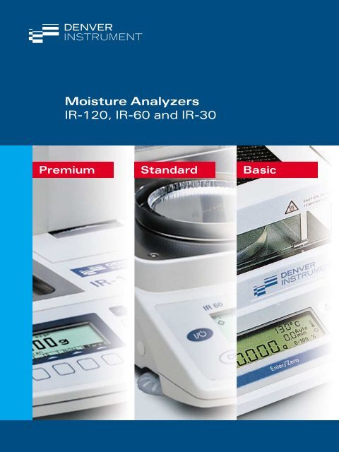 Moisture Analyzers IR-120, IR-60 and IR-30