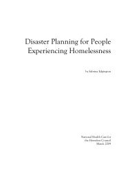 Disaster Planning for People Experiencing Homelessness