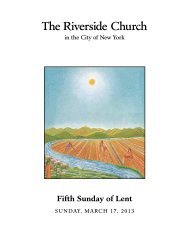 Click here to download this Sunday's bulletin - The Riverside Church