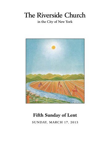 Click here to download this Sunday's bulletin - The Riverside Church