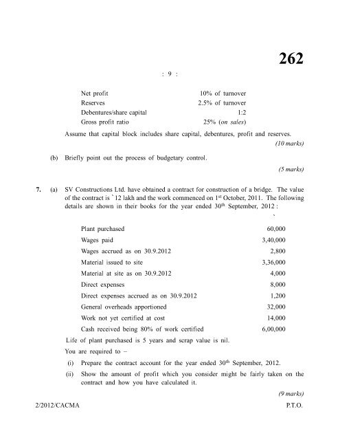 Company Accounts, Cost and Management Accounting - Icsi