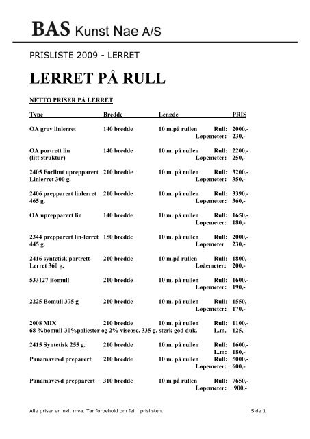 LERRET PÃ RULL - BASkunst.no