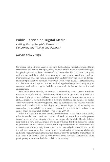 In the Service of Young People? Studies and Reflections on Media ...