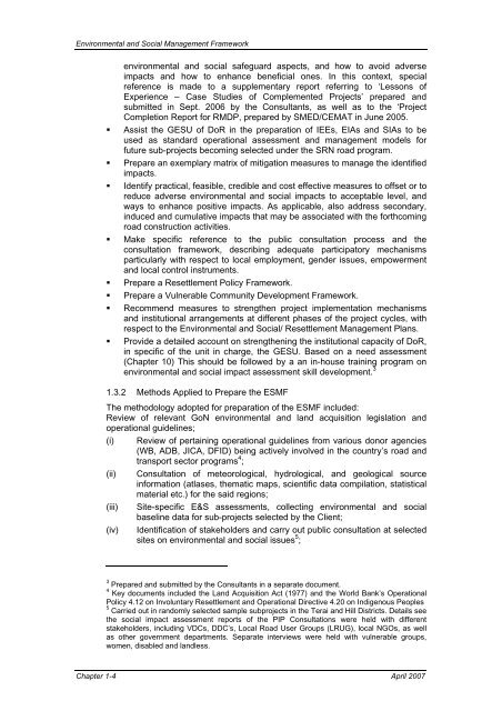 Environmental & Social Management Framework - About ...