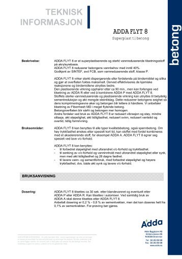 betong - ADDA Byggkjemi AS