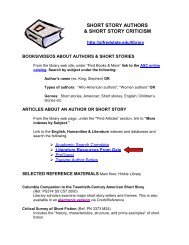 SHORT STORY AUTHORS - Alfred State College