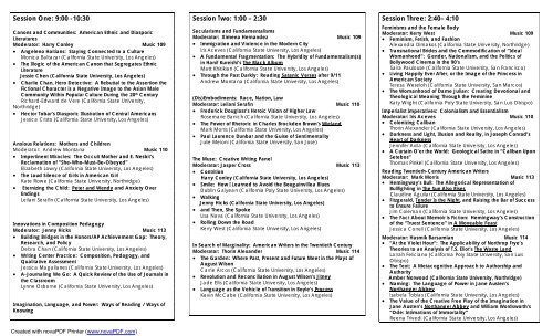 Schedule of Events - California State University, Los Angeles