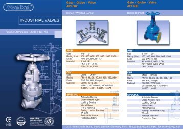 INDUSTRIAL VALVES - Voelkel-Armaturen