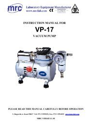 INSTRUCTION MANUAL FOR VACUUM PUMP - MRC