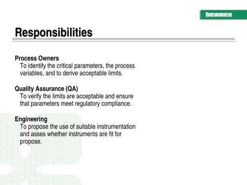 GAMP Good Automated Manufacturing Practices - Control System