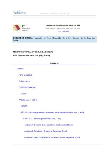 Ley General de la Seguridad Social