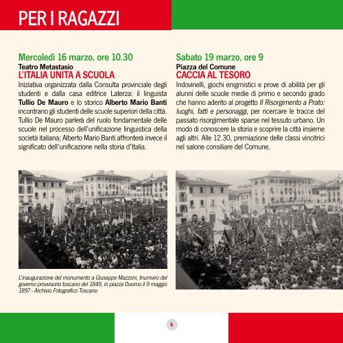 Marzo-settembre 2011: iniziative organizzate a Prato ... - Pratesi illustri