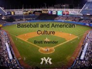 Baseball and American Culture - WhippleHill
