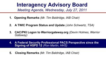 Interagency Advisory Board (IAB) Meeting - FIPS201.com