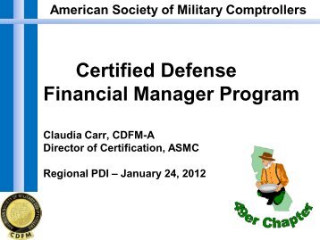 What is a CDFM? - ASMC Sub Chapters - American Society of ...