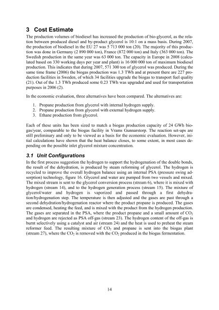 Rapport SGC 198 Bio-Propane from glycerol for biogas addition