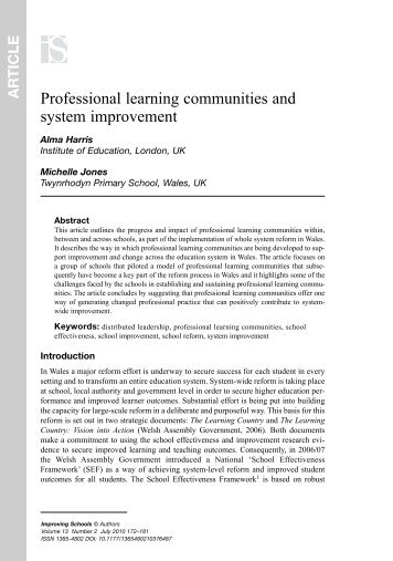 Professional learning communities and system ... - Learning Wales