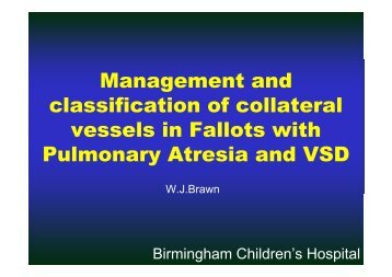 Management and classification of collateral vessels in Fallots with ...