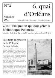 C'est l'Emigration qui doit gÃ©rer la BibliothÃ¨que Polonaise