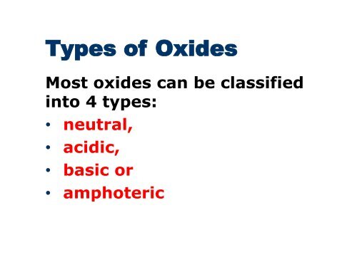 Types Of Oxides Asknlearn