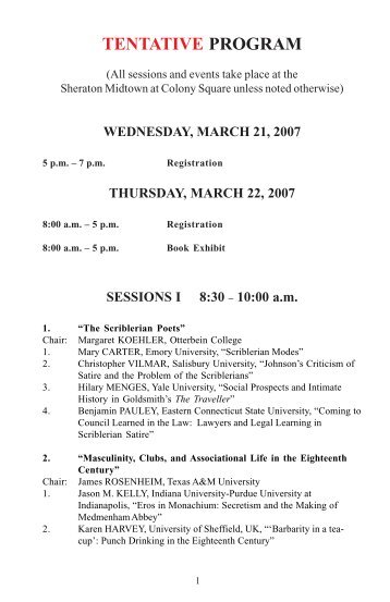 tentative program - American Society for Eighteenth-Century Studies ...