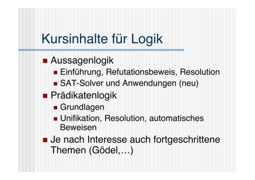 Logik und Logische Programmierung EinfÃ¼hrung