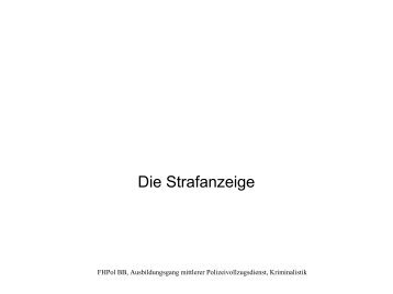 Die Strafanzeige