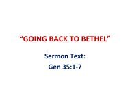 3 October sermon morning: Going Back to Bethel by brother Cher Yam