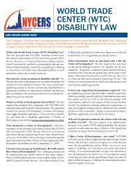 WORLD TRADE CENTER (WTC) DISABILITY LAW - NYCERS