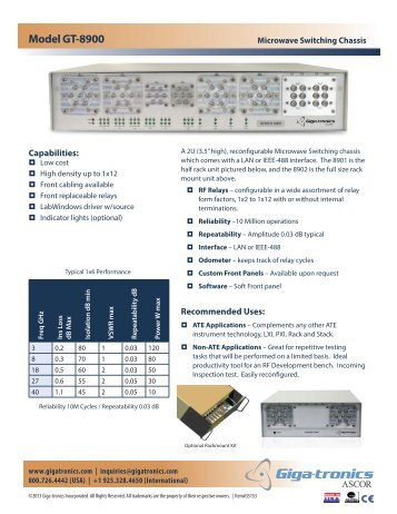 ASCOR Datasheet GT-8900 Series Microwave ... - Giga-tronics