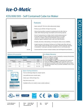 ICEU 305 Self Contained Cube Ice Maker - Phoenix Retail Services