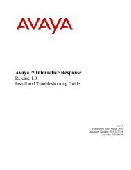 Avaya IR Install and Troubleshooting Guide - Avaya Support